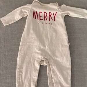 GAP Cream and Red Festive Kids Footie - worn once